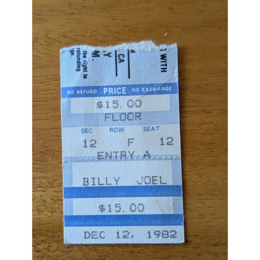 1982 Billy Joel Concert Ticket Stub Oakland Alameda County CA Nylon Curtain Tour